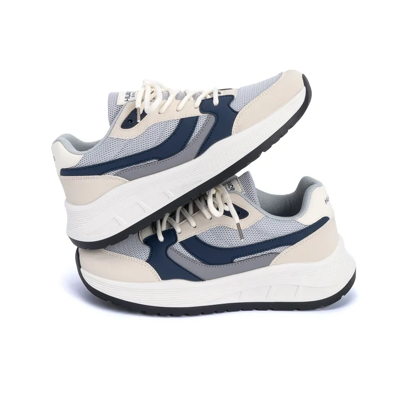 HUANQIU Abrasion Resistant, Breathable, Lightweight Low Top Casual Running Shoes Men's Gray Blue-2