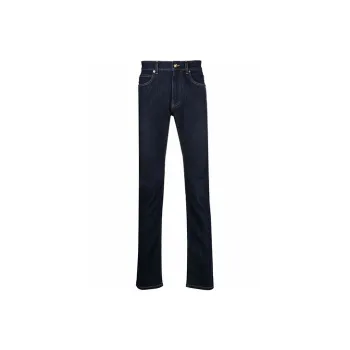 VERSACE Logo Patch Mid Rise Jeans
