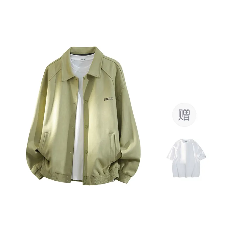 YOSICIL Jackets Coats Men's Matcha Green-8