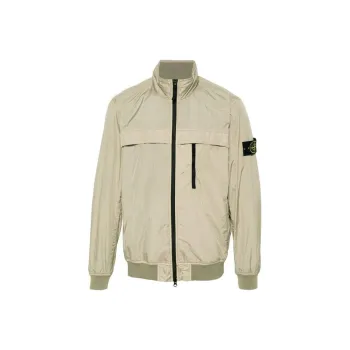 STONE ISLAND Logo Patch Zip Up Jacket