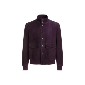 BALLY Button up Leather Bomber Jacket