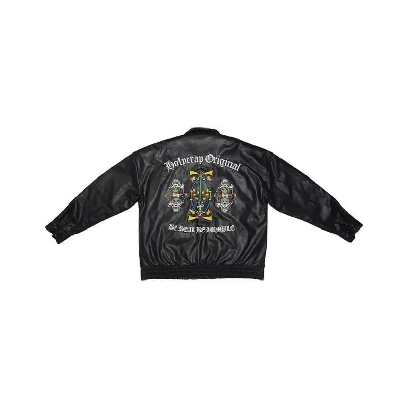 Holycrap Leather Jackets Men Black-0