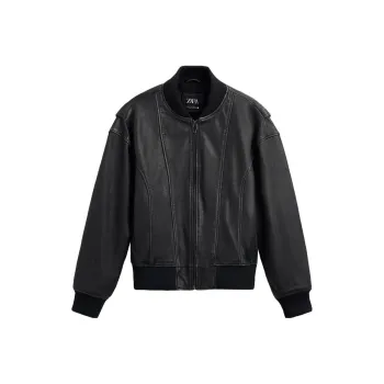 ZARA Leather Jacket Men's Black