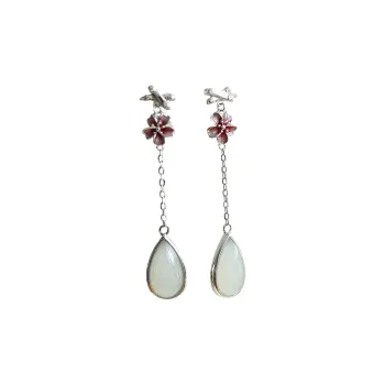 Jade Ink Love Hetian Jade Earrings White Jade Women's