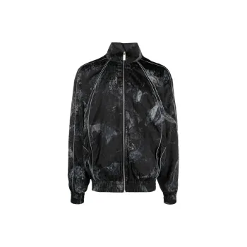 OFF WHITE Off White Crinkled Zip Up Windbreaker Jacket