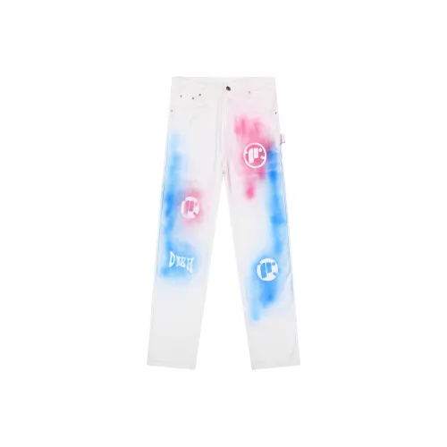 DNBH Straight Fit Casual Jeans Unisex White