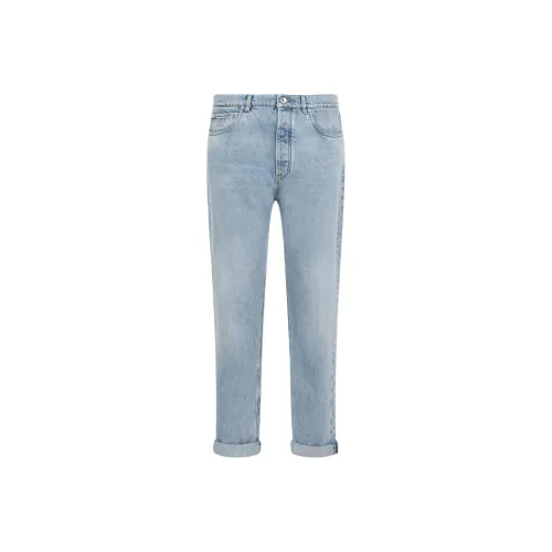 Brunello Cucinelli Logo Patch Mid Rise Jeans