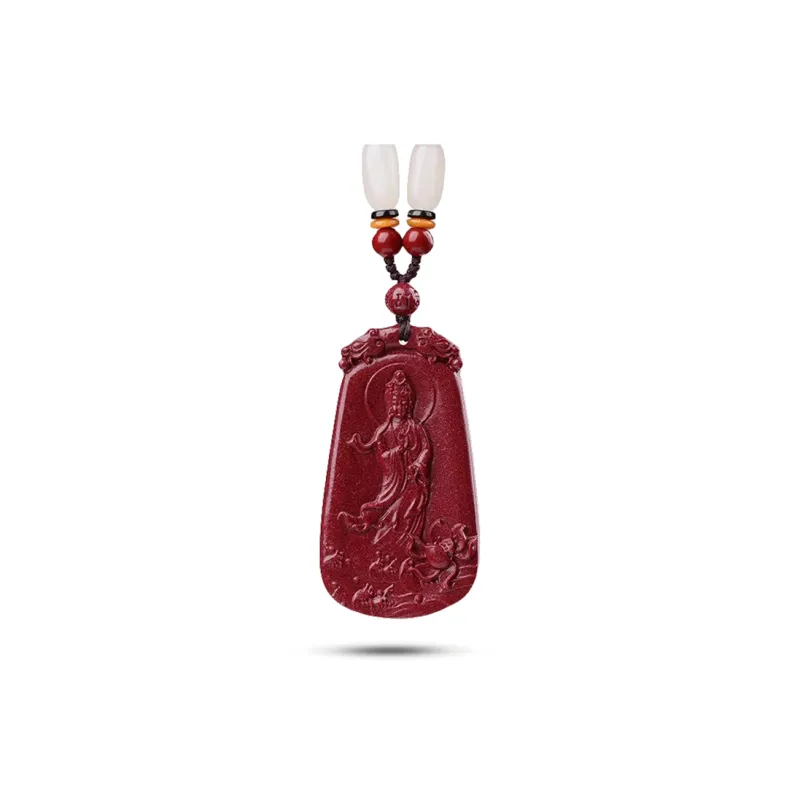 Dora Skewers Cinnabar Jade Pendants Unisex-0