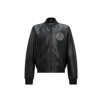 VERSACE JEANS COUTURE FW23 Leather Jacket Men's Black