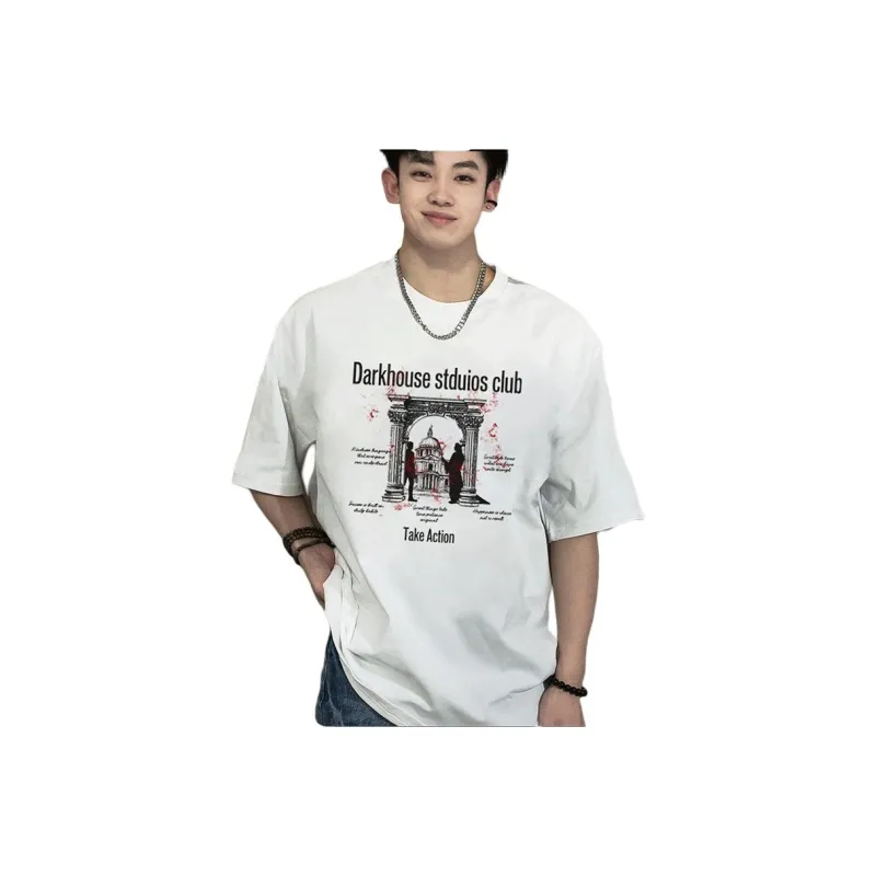 DARK HORSE T Shirt High Street Couple Crew Neck Short Sleeved Men's Unisex-0