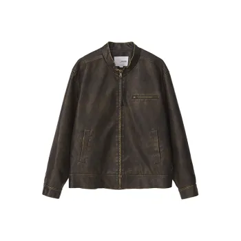 YOSHIYOYI Leather Jacket Unisex Dark Brown