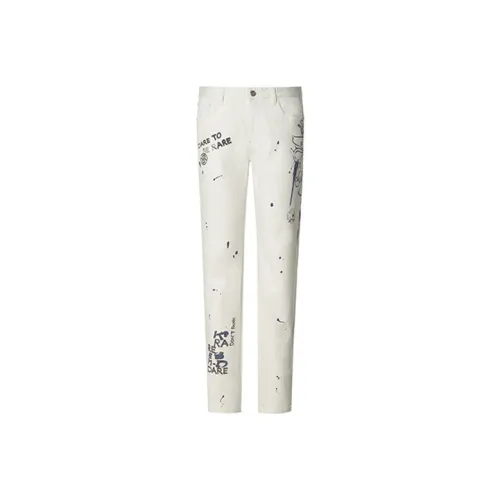RARE FW22 Slim Fit Pants Moderate Jeans Men's White
