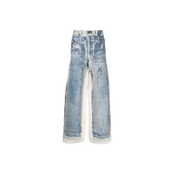 DIESEL Trousers 'Blue/White'