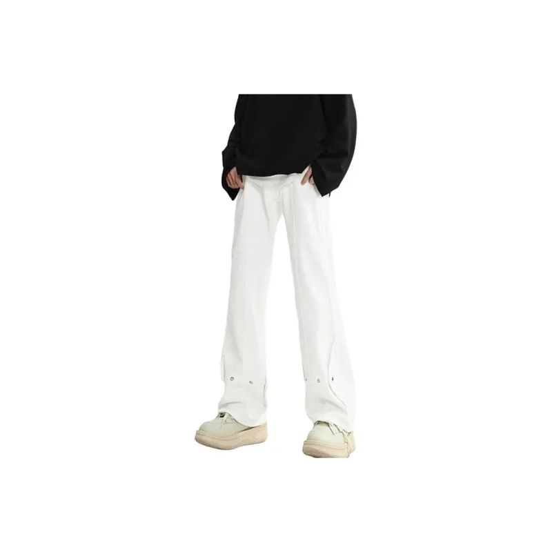 POLAR BEAR Thin Refreshing Jeans Unisex Bootcut Yellow Mud Black Pants-11