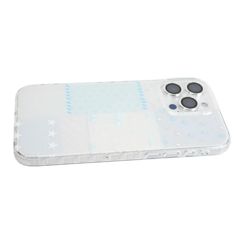 Sopi Acrylic Material Patchwork Blue Bowknot Phone Cases Compatible With IPhone 16/15 Pro Max/Apple 13/14 Pro/Max-7