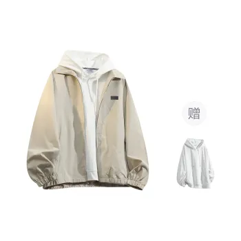 YOSICIL Jackets Coats Unisex Cream Gray