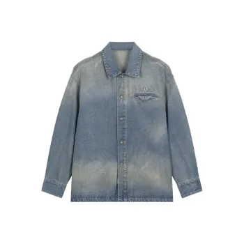 Bosieagender Jackets Unisex Denim Blue