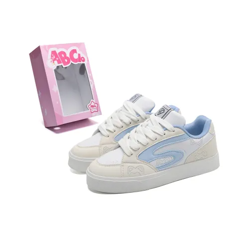 ABCIO Cushioning Abrasion Resistant Balance Height Increasing Mat Low Top Skateboard Shoes Unisex Blue White