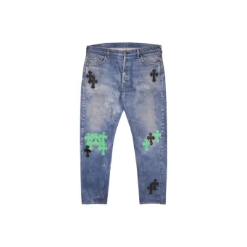 Chrome Hearts Jeans Men Denim Blue