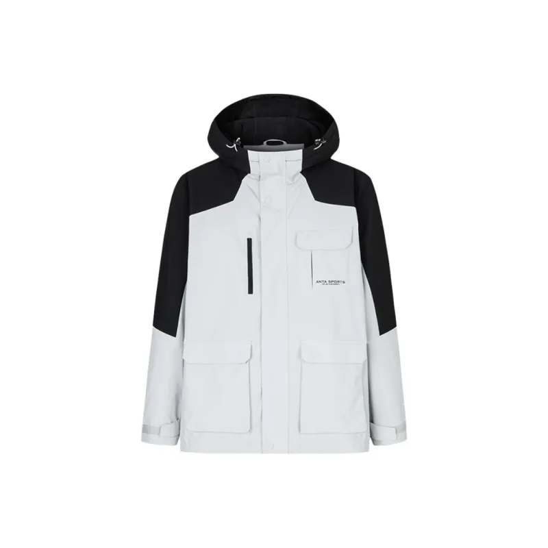 CHAOJIANTA Jackets Coats Men's Steam Gray/Basic Black-0