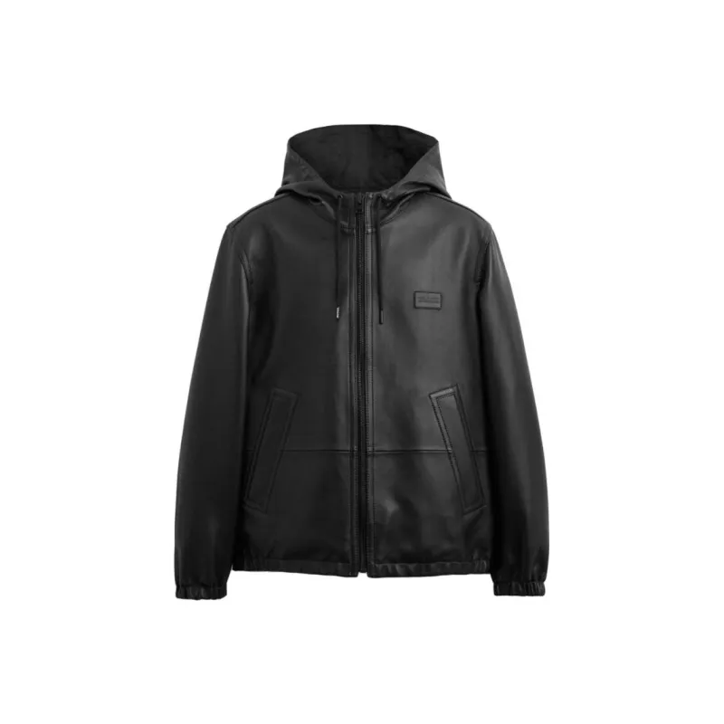 COACH SS24 Leather Jacket Men's Black-0