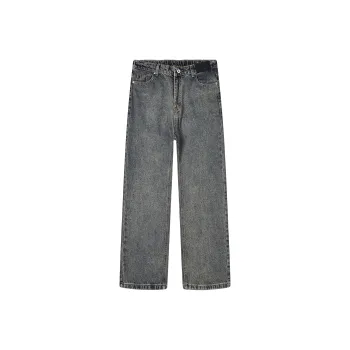 VDNZ Washable Straight Fit Slim Fit Mid Rise Jeans Trendy Pants Unisex