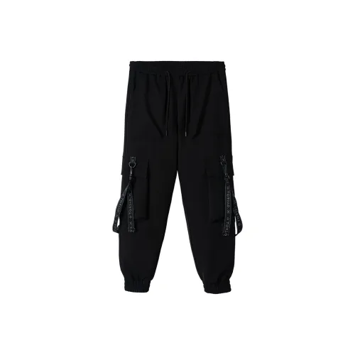 TOREAD.X 블랙 남녀공용 카고 바지