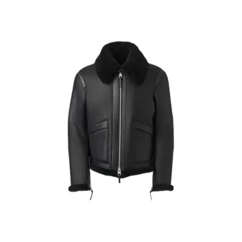 MACKAGE KRISTIAN Sheepskin Jacket With Spread Collar Jacket Men's Black