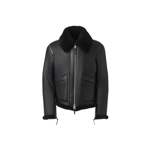 MACKAGE KRISTIAN Sheepskin Jacket With Spread Collar Jacket Men's Black