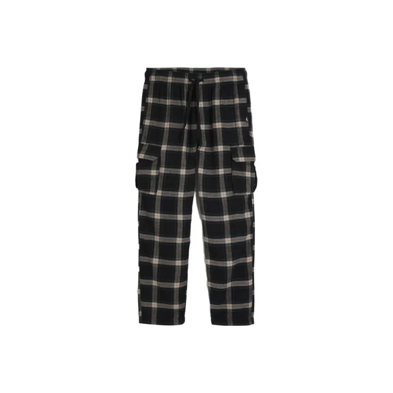 Hollister Cargo Pants Men's Black Plaid-0
