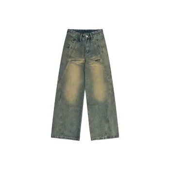 Qnxeey Jeans Unisex Diligence Trend