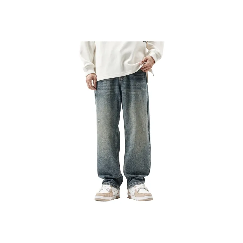 HIPANDA Jeans Men's Nostalgic Blue-0