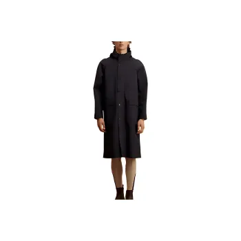 HERMES Parka Coats Men Marine Blue