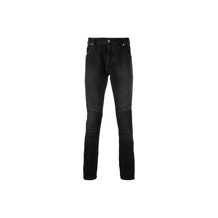 BALMAIN B-embroidered Skinny Jeans-0