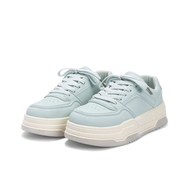 HUANQIU Abrasion Resistant Lightweight Height Increasing Low Top Skateboard Shoes Women's Aqua-4