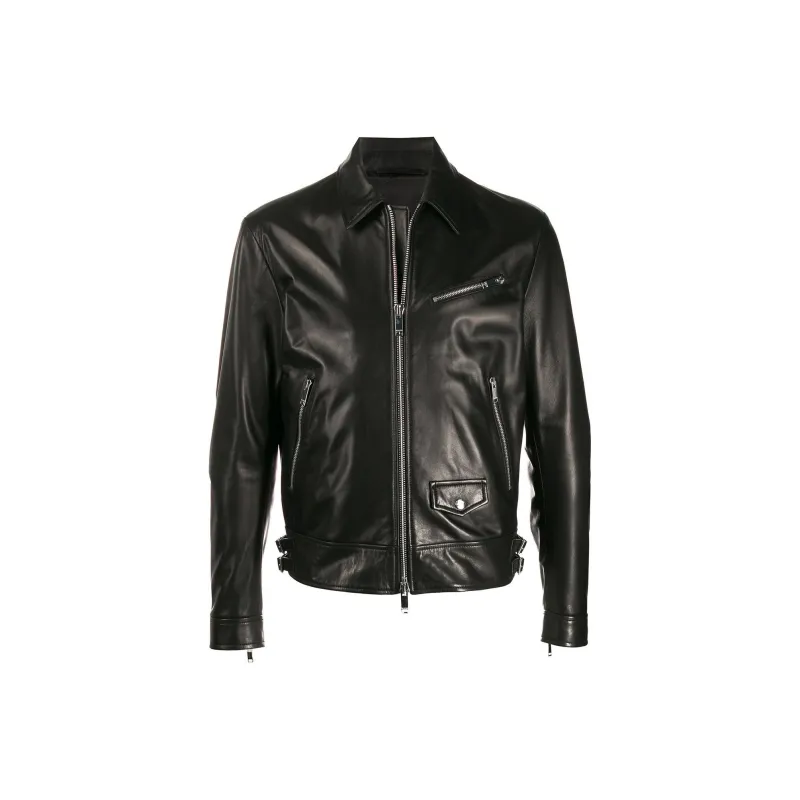 Valentino Leather Jackets Men Black-0