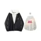 Black Coat+White Sweatshirt