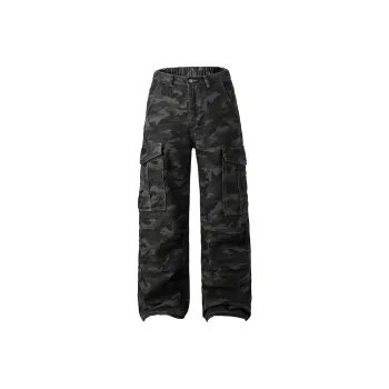 BENGEN Jeans Unisex Green Camouflage