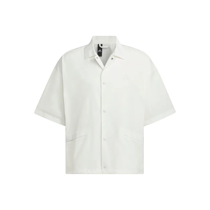Adidas Short Sleeve Coach Jacket Jackets Coats Men's Jade White-0
