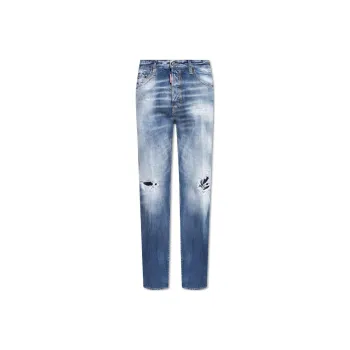 DSQUARED 2 Distressed Straight Leg Jeans