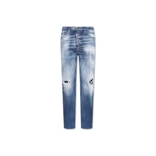 DSQUARED 2 Distressed Straight Leg Jeans