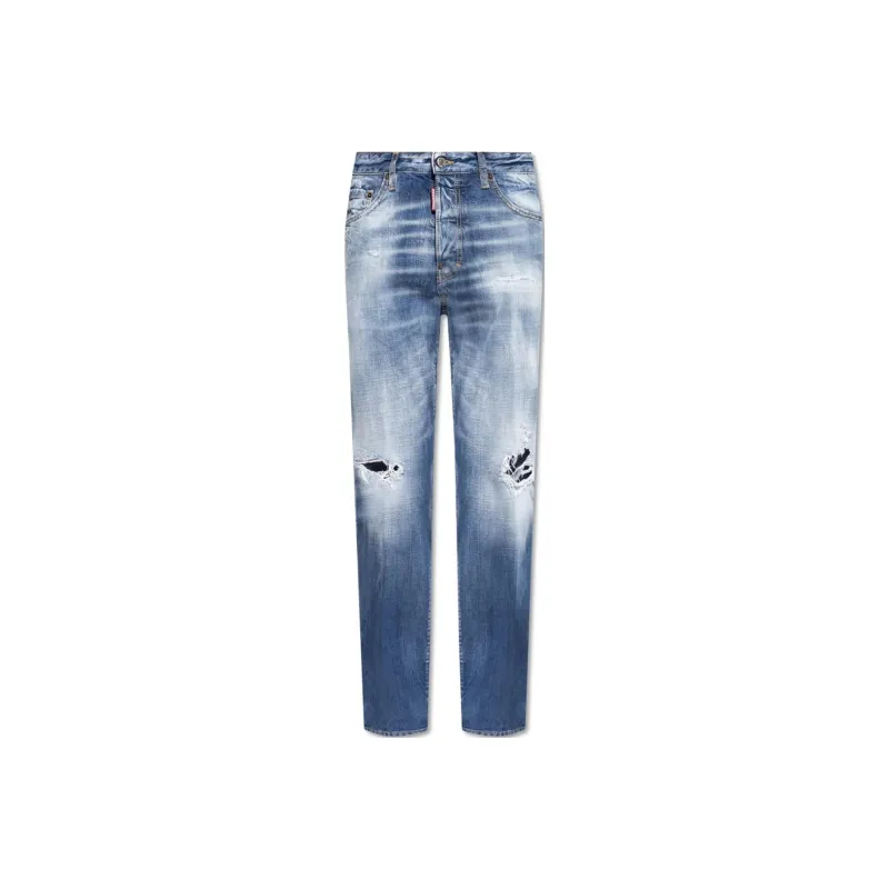 DSQUARED 2 Distressed Straight Leg Jeans-0