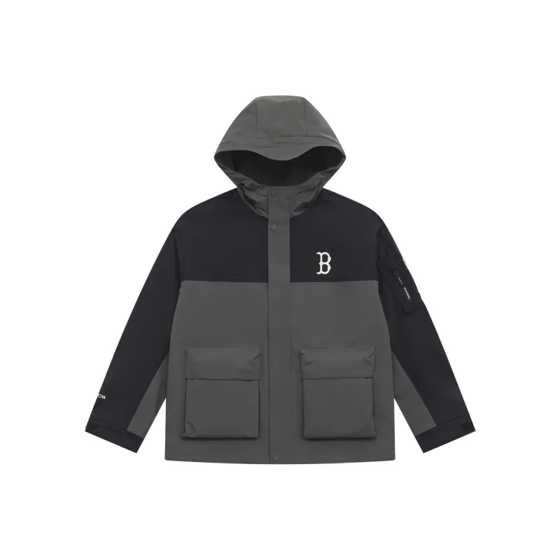MLB Boston Red Sox Basic Collection SS25 Windproof Jackets & Coats Unisex Dark Charcoal Gray-0