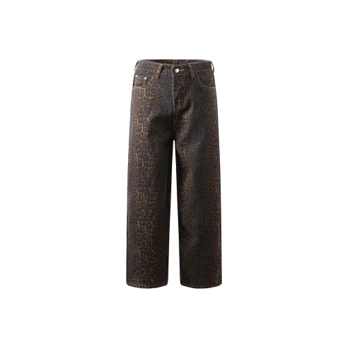 SCRM Jeans Unisex Leopard Print