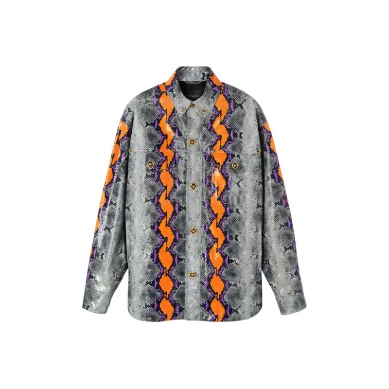 VERSACE Leather Jackets Men Multicolor-0
