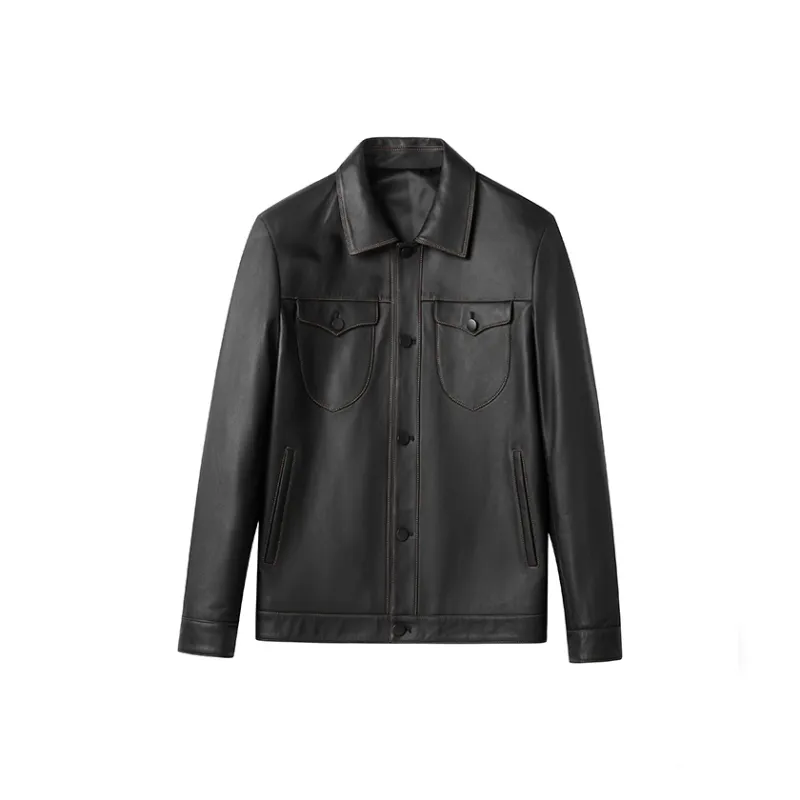 SINBOS Leather Jackets Men Black-0
