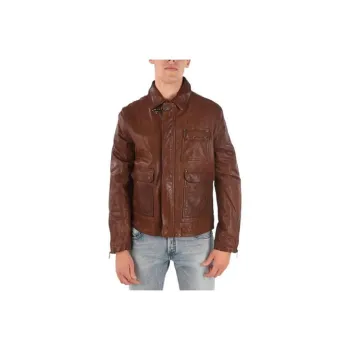 DIESEL Leather Jackets Men Brown