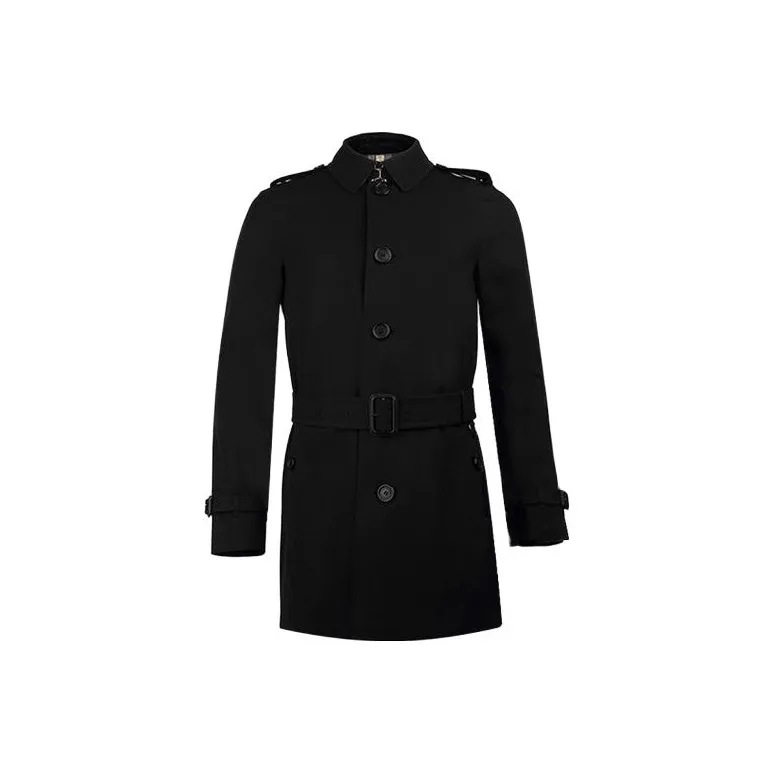 Burberry Trench Coats Men Black-0