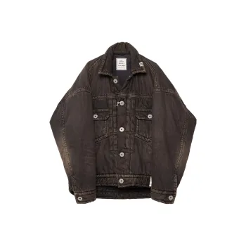 Maison Mihara Yasuhiro Logo Patch Denim Puffer Jacket