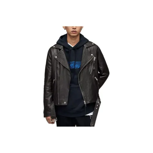ALLSAINTS Leather Jackets Men Black